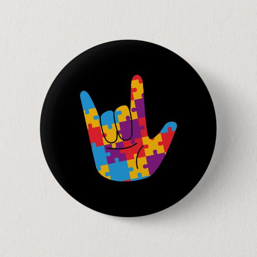 Badge Rond 5 Cm Avril Sensibilisation sur l'autisme nationale Mois (Devant)