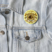 Badge Rond 5 Cm Ax Shield FireFighter pin (En situation)
