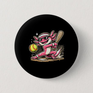 Badge Rond 5 Cm Axolotl jouant à Softll, Softll Joueur Sports Enfa