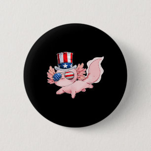 Badge Rond 5 Cm Axolotl Mignon 14 Juillet Fête De L'indépendance É