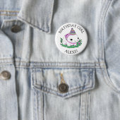 Badge Rond 5 Cm Axolotl rose et blanc Personnalisé Anniversaire fi (En situation)