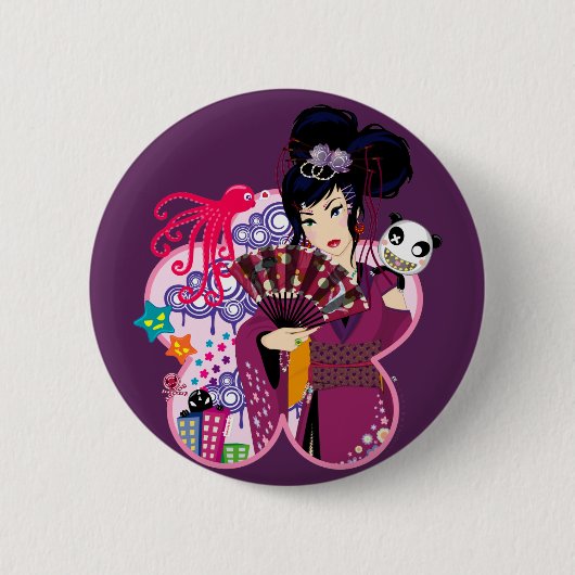Badge Rond 5 Cm Ayaka dans la ville de Harajuku (Devant)