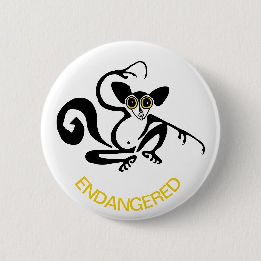 Badge Rond 5 Cm AYE-AYE - Animal activiste - Primate - lemur- (Devant)