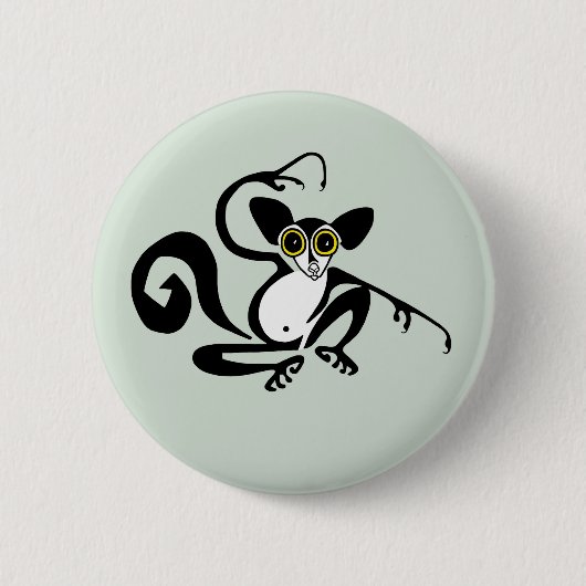 Badge Rond 5 Cm AYE-AYE - Primate - lemur - Faune - (Devant)