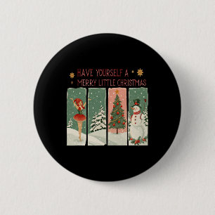 Badge Rond 5 Cm Ayez Un Joyeux Petit Scène De Neige De Noël