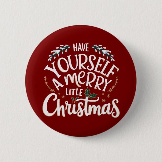 Badge Rond 5 Cm Ayez-vous un joyeux petit Noël (Devant)