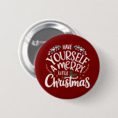 Badge Rond 5 Cm Ayez-vous un joyeux petit Noël (Devant & derrière)