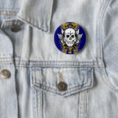Badge Rond 5 Cm Aztec-Skull (En situation)