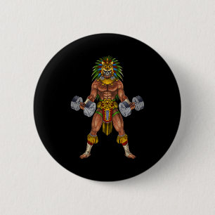 Badge Rond 5 Cm Aztec Warrior Weightlifting