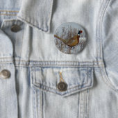 Badge Rond 5 Cm B23 Faisan de Colchide . (En situation)