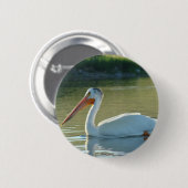 Badge Rond 5 Cm B4 Pélican blanc (Devant & derrière)