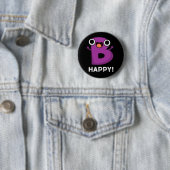 Badge Rond 5 Cm B Happy Funny Alphabet Pun Dark BG (En situation)