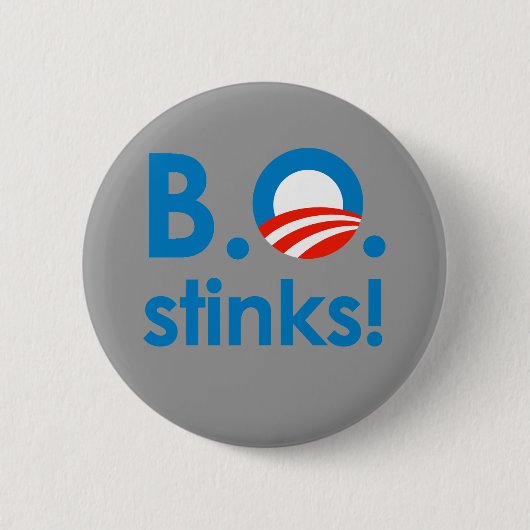 Badge Rond 5 Cm B.O. Stinks / Anti-Obama (Devant)
