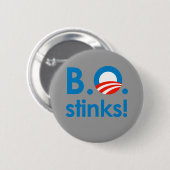 Badge Rond 5 Cm B.O. Stinks / Anti-Obama (Devant & derrière)
