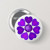 Badge Rond 5 Cm B&W Purple Hearts Beating (Devant & derrière)