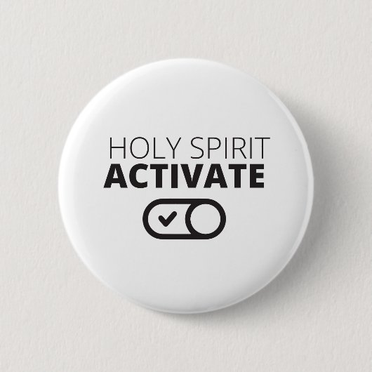 Badge Rond 5 Cm B/W Saint-Esprit Activer l'icône Gospel Graphique (Devant)