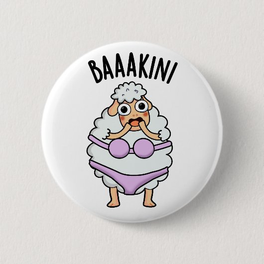 Badge Rond 5 Cm Baa-kini Funny Bikini Pun (Devant)