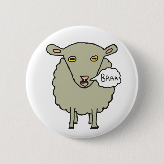 Badge Rond 5 Cm Baa Sheep (Devant)