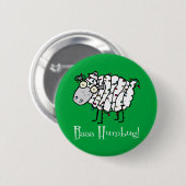 Badge Rond 5 Cm Baaa Bah Humbug Funny Noël (Devant & derrière)