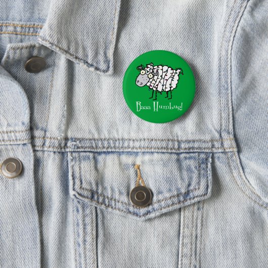 Badge Rond 5 Cm Baaa Bah Humbug Funny Noël (En situation)