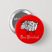 Badge Rond 5 Cm Baaa Humbug Christmas (Devant & derrière)