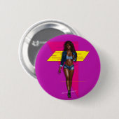 Badge Rond 5 Cm Babe au jean bleu (Devant & derrière)
