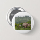 Badge Rond 5 Cm Baboon sur un rocher (Devant & derrière)