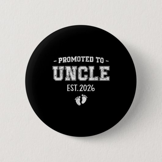 Badge Rond 5 Cm Baby Announcement For Uncle Promoted To Uncle 2026 (Devant)