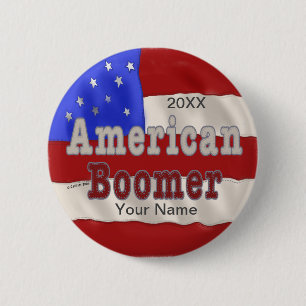 Badge Rond 5 Cm Baby Boomer nom personnalisé