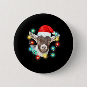 Badge Rond 5 Cm Baby Chèvre Pajama Père Noël Ferme Animale Chèvre