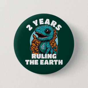 Badge Rond 5 Cm Baby Dinosaur 2 ans Anniversaire