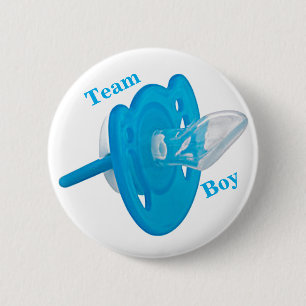 Badge Rond 5 Cm Baby Gender Reveal Party - Team Boy Blue Button