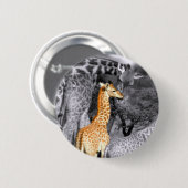 Badge Rond 5 Cm Baby Giraffe (Devant & derrière)