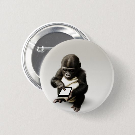 Badge Rond 5 Cm Baby gorilla Button / チビゴリラの缶バッジ Gorilla Life (Devant & derrière)