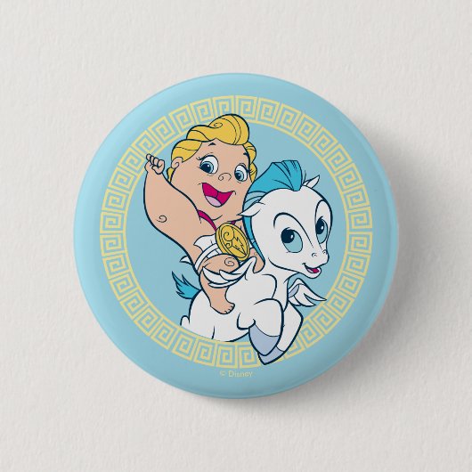Badge Rond 5 Cm Baby Hercules Riding Pegasus Button (Devant)