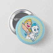 Badge Rond 5 Cm Baby Hercules Riding Pegasus Button (Devant & derrière)