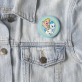 Badge Rond 5 Cm Baby Hercules Riding Pegasus Button (En situation)