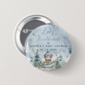 Badge Rond 5 Cm Baby It's Cold Outside Baby shower Garçon Favors (Devant & derrière)