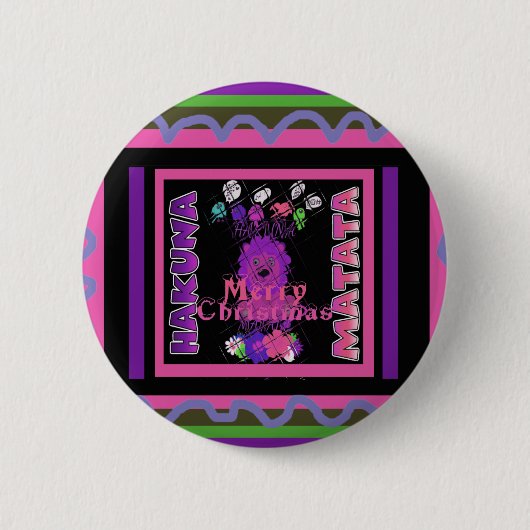 Badge Rond 5 Cm Baby pink Beautiful Merry Christmas Hakuna Matata (Devant)
