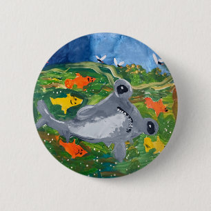 Badge Rond 5 Cm Baby Shark "Art by Kids"