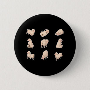 Badge Rond 5 Cm Baby Sheep Lamp Farm