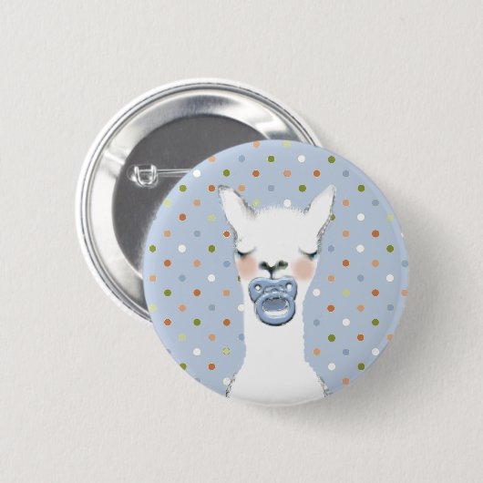 Badge Rond 5 Cm Baby shower à thème lama (Devant & derrière)