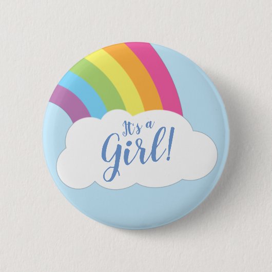 Badge Rond 5 Cm Baby shower arc-en-ciel (Devant)
