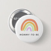 Badge Rond 5 Cm Baby shower arc-en-ciel mignon Mommy-to-be (Devant & derrière)