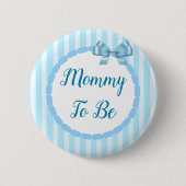 Badge Rond 5 Cm Baby shower Bleu Maman À Être (Devant)