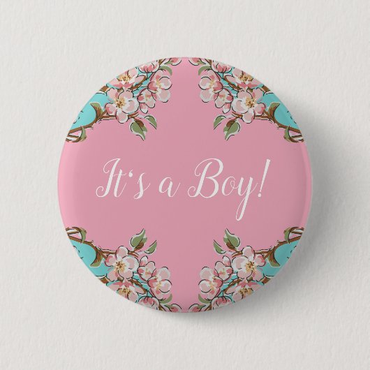 Badge Rond 5 Cm Baby shower Cherry Blossom (Devant)