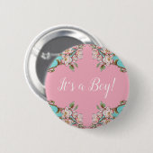 Badge Rond 5 Cm Baby shower Cherry Blossom (Devant & derrière)