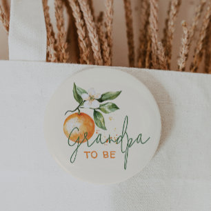 Badge Rond 5 Cm Baby Shower Citrus Little Cutie Grand-père à venir