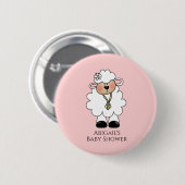 Badge Rond 5 Cm Baby shower d'agneau Favoriser (Devant & derrière)