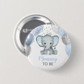 Badge Rond 5 Cm Baby shower de Ballons éléphants mignons (Devant & derrière)